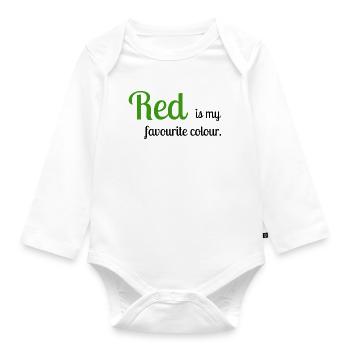 Rot - Baby Bio-Langarm-Body - Weiß - Vorne