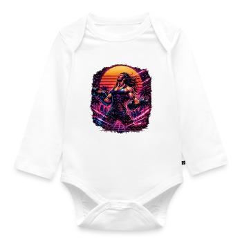 Workout  - Baby Bio-Langarm-Body - Weiß - Vorne
