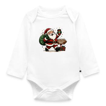 Christmas Vibes - Organic Longsleeve Baby Bodysuit - white - Front