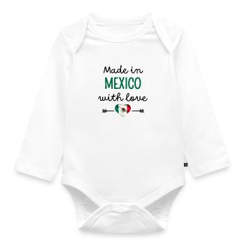 Made in Mexico with Love – Babykleidung - Baby Bio-Langarm-Body - Weiß - Vorne