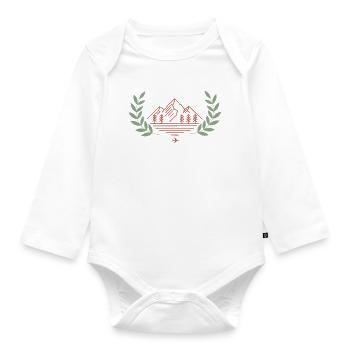Minimalist Mountain landscape/ Nature Hiking adven - Baby Bio-Langarm-Body - Weiß - Vorne