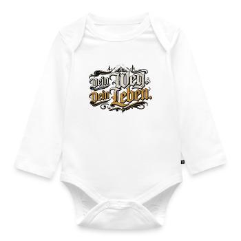 Dein Weg Dein Leben Vintage - Baby Bio-Langarm-Body - Weiß - Vorne