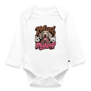Weimaraner - Baby Bio-Langarm-Body - Weiß - Vorne