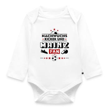 Mainz Fußball Nachwuchs Baby Kinder Spieler - Baby Bio-Langarm-Body - Weiß - Vorne