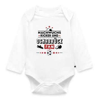 Osnabrück Fußball Nachwuchs Baby Kinder Spieler - Baby Bio-Langarm-Body - Weiß - Vorne