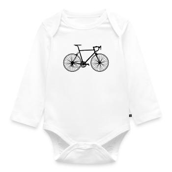 Klassisches Rennrad – Pure Fahrradliebe - Baby Bio-Langarm-Body - Weiß - Vorne