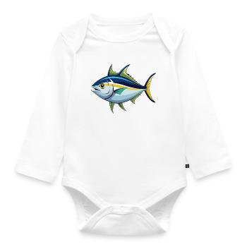 Thunfisch - Baby Bio-Langarm-Body - Weiß - Vorne