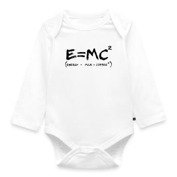 Kaffee-Energie-Formel-Geek-Humor - Baby Bio-Langarm-Body - Weiß - Vorne