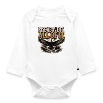 Steh über all das Eagle Motivation Shirt - Baby Bio-Langarm-Body - Weiß - Vorne