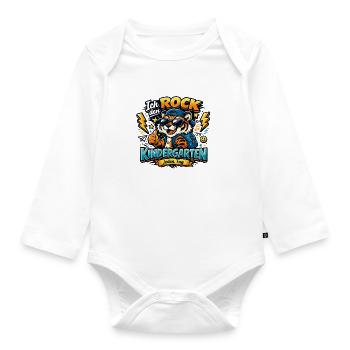 Ich rock den Kindergarten jeden Tag - Baby Bio-Langarm-Body - Weiß - Vorne