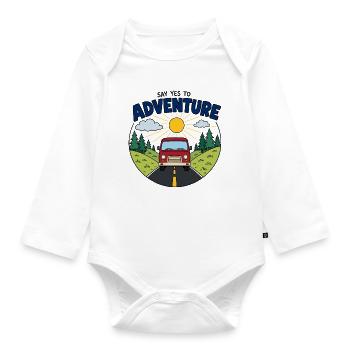 Say Yes to Adventure Van - Baby Bio-Langarm-Body - Weiß - Vorne