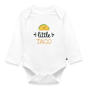 Petits tacos – Vêtements mignons pour bébé - Body Bébé bio manches longues - blanc - Devant