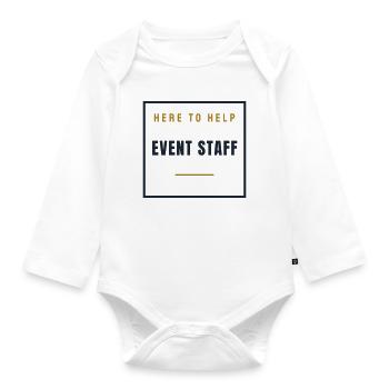 Event Staff - Stempel Text Design for Groups - Organic Longsleeve Baby Bodysuit - white - Front