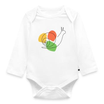 Abstract interpretation of the garden snail - Organic Longsleeve Baby Bodysuit - white - Front