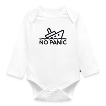 NO PANIC - Baby Bio-Langarm-Body - Weiß - Vorne