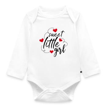 Douce petite fille Kleines Süßes Mädchen Baby - Body Bébé bio manches longues - blanc - Devant