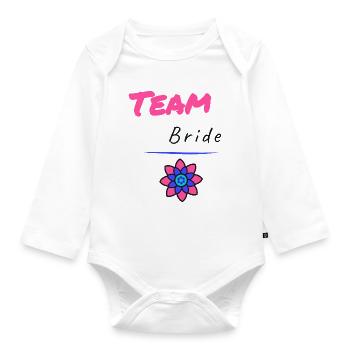 EVJF. MARIEE. TEAM. TEAM MARIEE. FUTURE MARIEE - Body Bébé bio manches longues - blanc - Devant