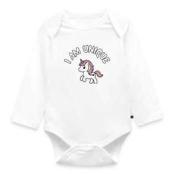 I'm a unique unicorn - Organic Longsleeve Baby Bodysuit - white - Front