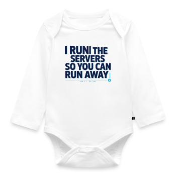 Server-Admin mit Humor - Baby Bio-Langarm-Body - Weiß - Vorne