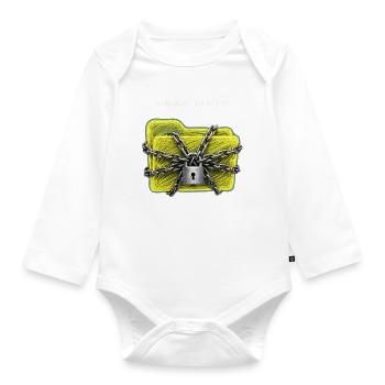 Tapete nicht gefunden – Neon-Gelber Ordnerschloss - Baby Bio-Langarm-Body - Weiß - Vorne