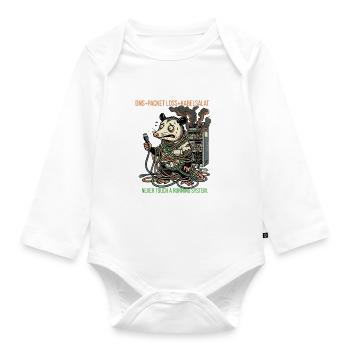 Sysadmin T-Shirt Server Kabelsalat IT Admin - Baby Bio-Langarm-Body - Weiß - Vorne