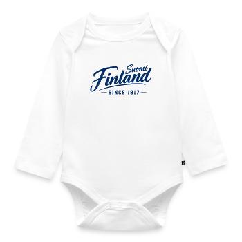 Suomi - Finland - Since 1917 - Finnland - Helsinki - Baby Bio-Langarm-Body - Weiß - Vorne
