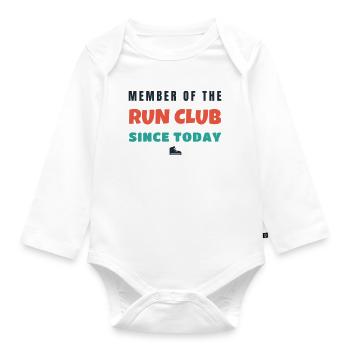 Run Club Member Since Today Lauf Spruch - Baby Bio-Langarm-Body - Weiß - Vorne