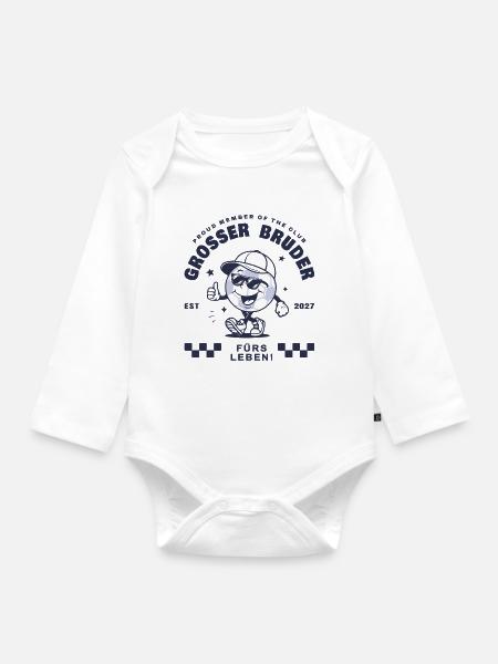 Großer Bruder 2027 - Baby Bio-Langarm-Body - Weiß