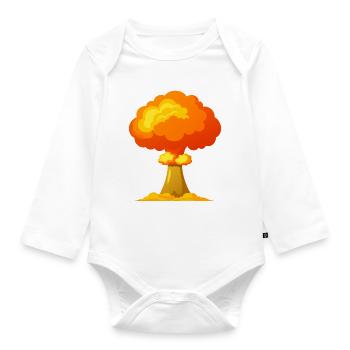 Nukleare Explosion Atomic - Baby Bio-Langarm-Body - Weiß - Vorne