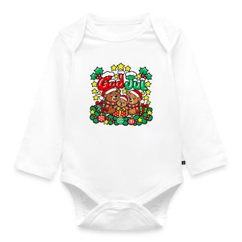 Fröhliche Weihnachten, liebe Bärenfamilie! - Baby Bio-Langarm-Body - Weiß - Vorne