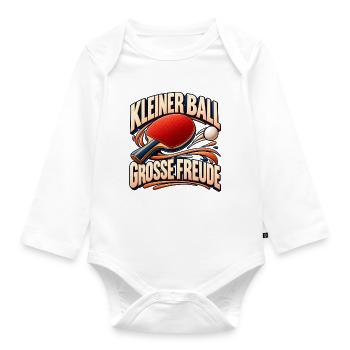 Tischtennis – Kleine Bälle, große Freude | Tennis - Baby Bio-Langarm-Body - Weiß - Vorne