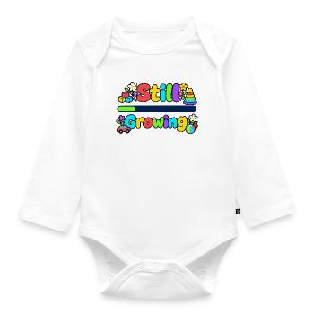 Still Growing – Farbenfrohe Kindheit - Baby Bio-Langarm-Body - Weiß - Vorne