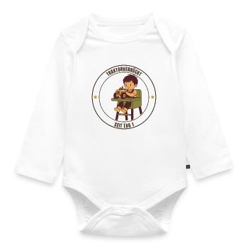 Traktorverrückt seit Tag 1 Landwirt Fan - Baby Bio-Langarm-Body - Weiß - Vorne