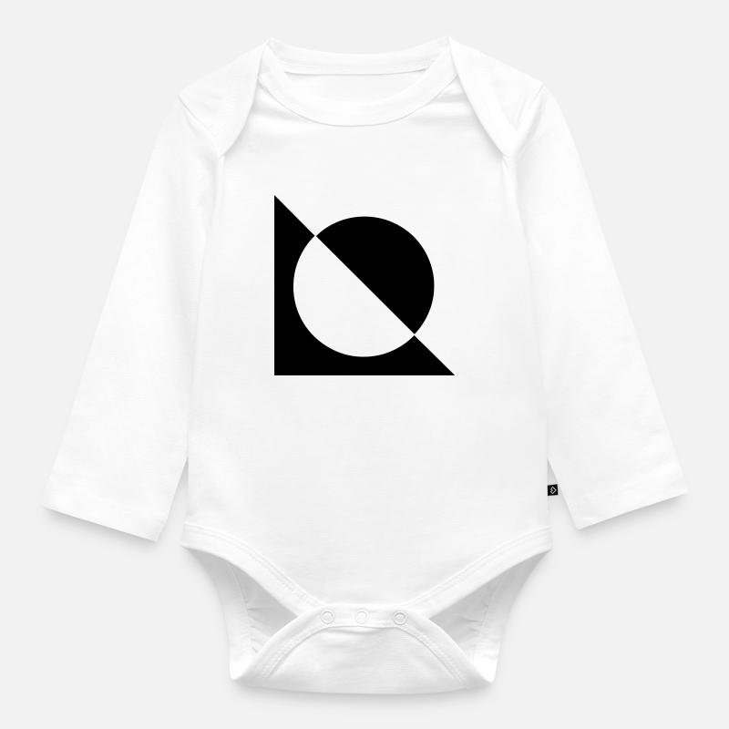 Noir et blanc - Body Bébé bio manches longues - blanc