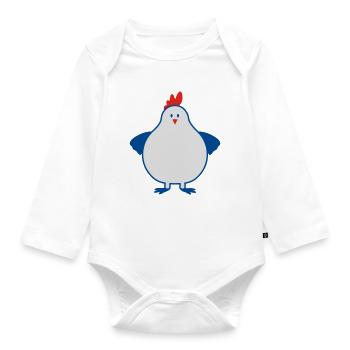fette henne - Baby Bio-Langarm-Body - Weiß - Vorne