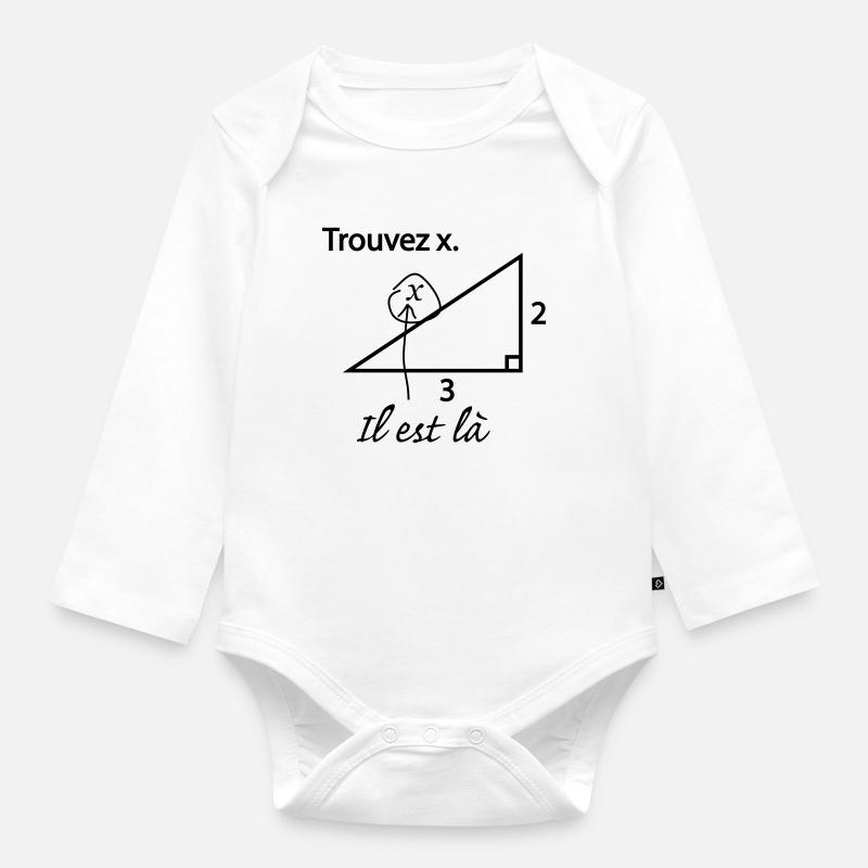 Trouver x - Body Bébé bio manches longues - blanc