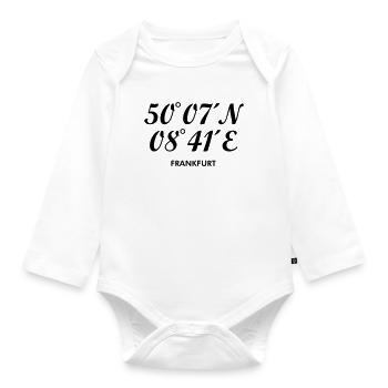 Frankfurter Koordinaten Frankfurt - Baby Bio-Langarm-Body - Weiß - Vorne