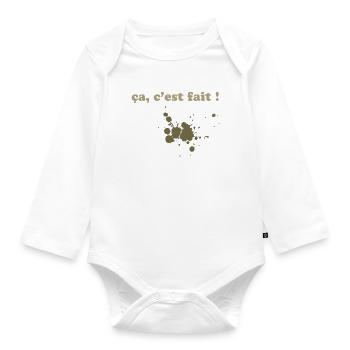 brown spots - Organic Longsleeve Baby Bodysuit - white - Front