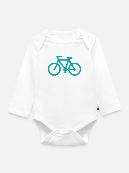 bike - Baby Bio-Langarm-Body - Weiß