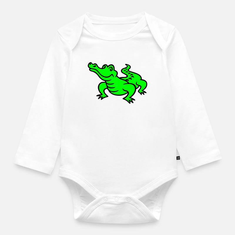 crocodile (a) - Body Bébé bio manches longues - blanc