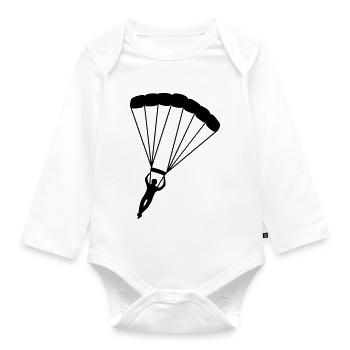 Fallschirm - Baby Bio-Langarm-Body - Weiß - Vorne