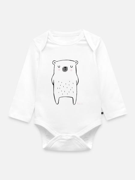 T-Shirt Eisbär - Baby Bio-Langarm-Body - Weiß