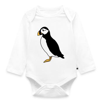 macareux - Body Bébé bio manches longues - blanc - Devant