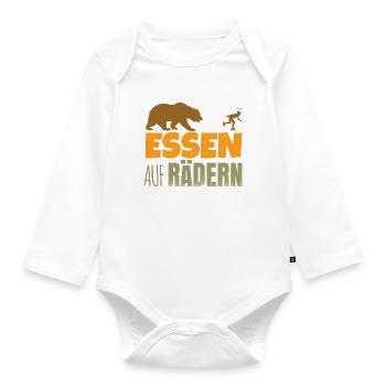 Inlineskates Essen Auf Rädern! - Skater Sport - Baby Bio-Langarm-Body - Weiß - Vorne