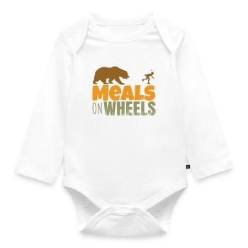 Inline skates Meals in Wheels! - Inline Skater Skate - Organic Longsleeve Baby Bodysuit - white - Front
