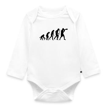 Evolution of Boxing - Baby Bio-Langarm-Body - Weiß - Vorne