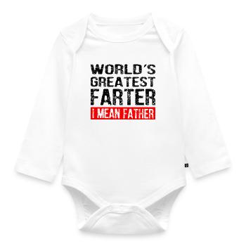 World's Greatest Farter I Mean Father - Baby Bio-Langarm-Body - Weiß - Vorne