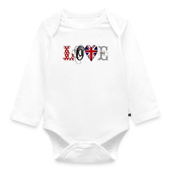 Love UK Black - Baby Bio-Langarm-Body - Weiß - Vorne