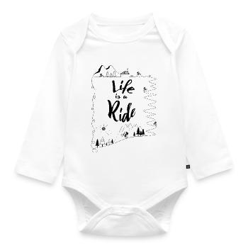 Mountainbike Radsport Kinder Kids - Baby Bio-Langarm-Body - Weiß - Vorne