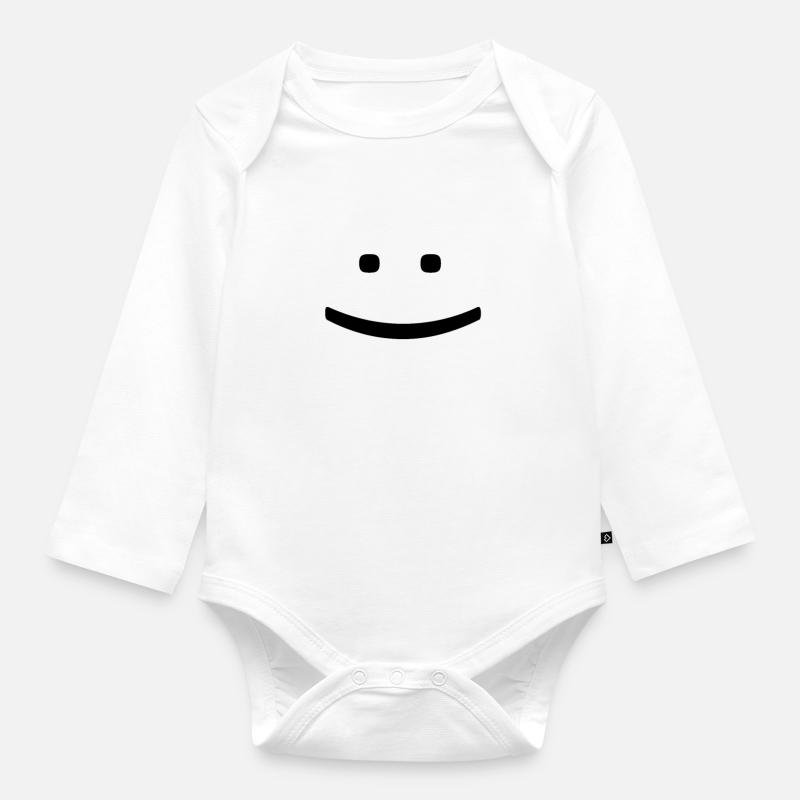 Smiley - Body Bébé bio manches longues - blanc